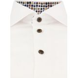 Ledub - Modern Fit Overhemd - Wit - Poplin - Strijkvrij