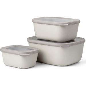 Mepal - Multikom Cirqula vershouddoos set - 750 + 1500 + 3000 ml - Rechthoekig - Nordic white