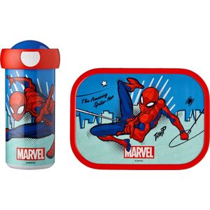 Mepal lunchset Campus – Broodtrommel en Drinkbeker voor kinderen – Bento box – Schoolbeker – Spiderman