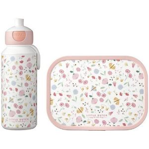 Little Dutch Lunch-Set Campus Trinkflasche+Lunchbox Blumen & Schmetterlinge
