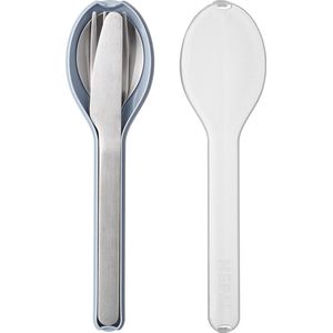 Mepal Ellipse bestekset 3 delig Mes, vork en lepel RVS Nordic blue