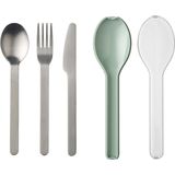 Mepal Besteckset  3-teilig "To Go"  Ellipse ¦ grün ¦ Edelstahl,Kunststoff ¦ Maße (cm): B: 5,1 H: 2,3 Geschirr & Besteck > Bestecksets - Sconto