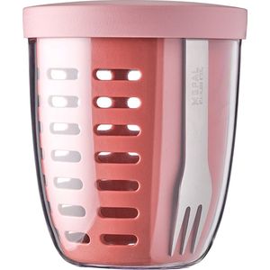Mepal - Ellipse fruit & veggie pot - 600 ml - Incl. vorkje - Vivid mauve