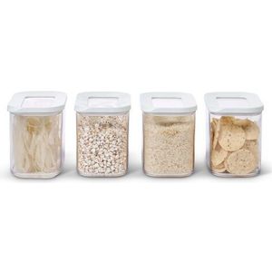 Mepal Modula set bewaardozen – 4x 1000 ml – Voorraaddoos – Wit