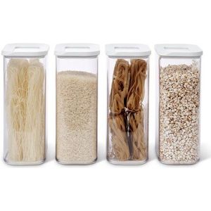 Mepal Modula set bewaardozen – 4x 2000 ml – Voorraaddoos – Wit