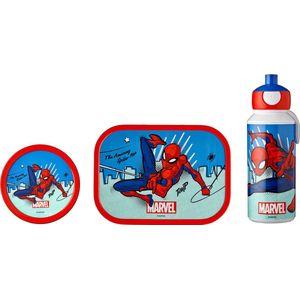 Mepal lunchset Campus – Broodtrommel, Drinkbeker en Fruitbox – Lunchset voor kinderen – Spiderman