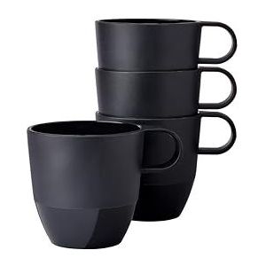 Mepal - Silueta 4-delige mok - Thee- en koffiemok - Vaatwasmachine- en magnetronbestendig - Servies - 300 ml - Nordic black