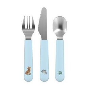 Mepal Mio kinderbestek Little Dutch - 3-delig, vork, mes en lepel - Roestvrij staal - Kinderservies - Forest Friends