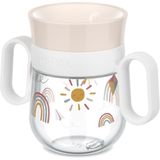 Mepal - 360° Mio leerbeker - Lekvrij - 360° rand voor drinken aan beide kanten - Gemakkelijk vast te houden handgrepen - 200 ml - Sunshine & Rainbow