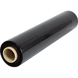 Handwikkelfolie | 50 cm x 300 meter | Zwart | Rekfolie | Wikkelfolie | Stretchfolie | Palletfolie