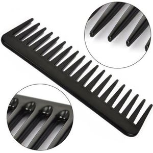 Cabantis Brede Kam 20 Tanden - Styling Tool - Wide Tooth Comb - Kapper Kam - Haar Accessoire - Zwart