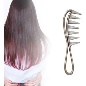 Cabantis Brede Grove Shark Kam|Styling Tool zwart|Kapper Kam|Haar Kam|Anti-klit|Anti-statisch|Zilver