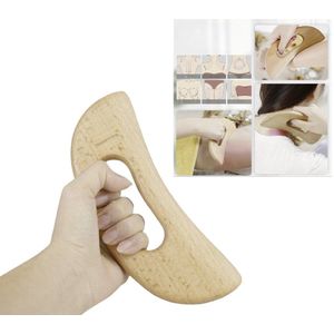 Cabantis Houten Massage Schraper - Gua Sha Schraper - Spierknopen Massage - Houten massage apparaat - 1x Spierschraper