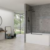 Van Rijn - ST02 - Badwand - Helder Glas - Zwart Profiel
