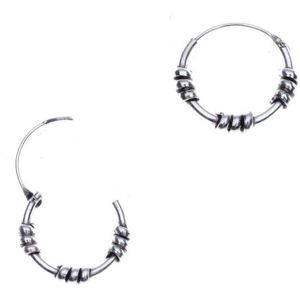 Zilveren Bali hoops 3 spiralen, 14 mm