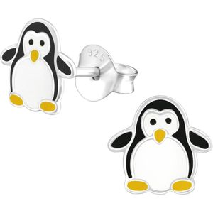 Oorbellen meisje | Kinderoorbellen meisje zilver | Zilveren oorstekers, pinguïn | WeLoveSilver