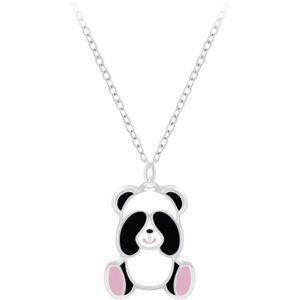 Ketting kinderen | Zilveren ketting met hanger, panda