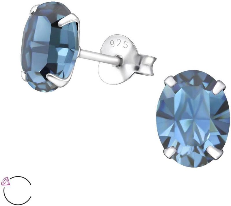 Swarovski - Oorstekers - Blauw - Kristal