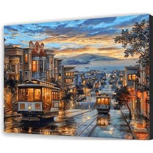 Painting Expert® Schilderen op nummer Volwassenen - Schilderen op nummer Kinderen - San Francisco - 40x50cm - Exclusief Lijst (24 kleurtjes)
