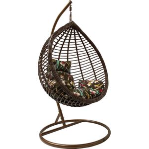 Rijoka Hangstoel Eggy Original Schommelstoel - Bruin Rattan