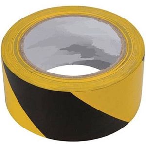 Markeertape geel/zwart - 50mmx33m - Veiligheidsmarkeertape - Verpakt per 3 rollen