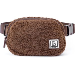 Brisby - Heuptas - Waistbag - Buideltasje - Festivaltas - Fleece - Teddy - Bruin