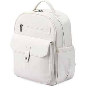 Brisby Venezia Slijtvaste Rugtas - Rugzak - Geschikt voor 15.6 inch laptop - Laptopvak - Waterafstotend - PU Leer - Creme