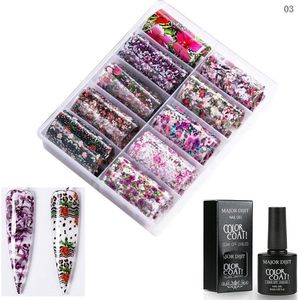 DW4Trading Nagel Transfer Folie - Nail Art Set - Inclusief Lijm - Nagelstickers - 13-03