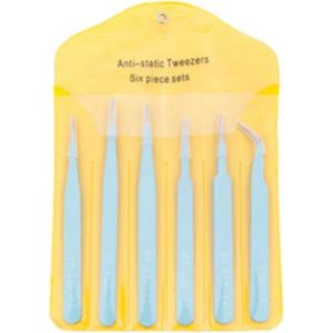 DW4Trading Antistatische precisiepincetten set 6 delig mintgroen