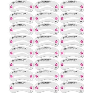 DW4Trading Wenkbrauw Sjabloon - Herbruikbaar - 24 Stuks