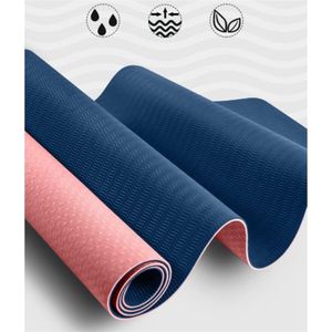 DW4Trading Yogamat - Extra Dik - 6 mm - Sportmat - 183x61 cm - Roze/donkerblauw