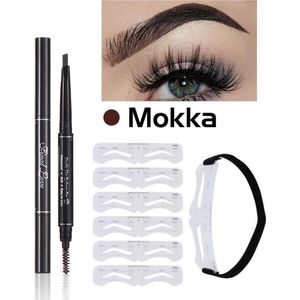 DW4Trading Wenkbrauw Sjabloon + Microblading Tattoo Pen - Mokka
