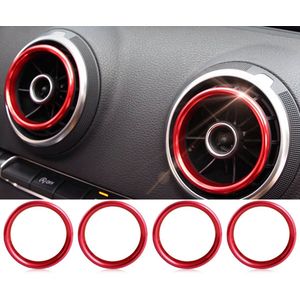 BukkitBow - Luchtrooster Ringen - Geschikt voor Audi A3 8V S3 8V Q2 RS3 - Rood