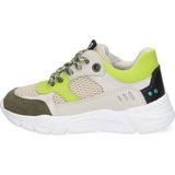BunniesJR 223340-569 Jongens Lage Sneakers - Groen Beige - Nubuck - Veters