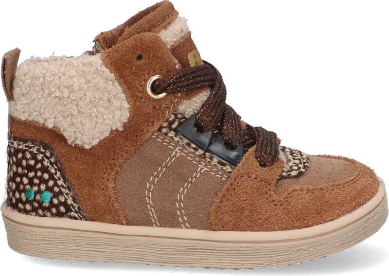 BunniesJR - Pascal Pit - Hoge Sneakers - Beige - Suède - Veters