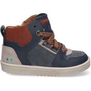 BunniesJR 223750-529 Jongens Hoge Sneakers - Blauw/Oranje - Suède - Veters