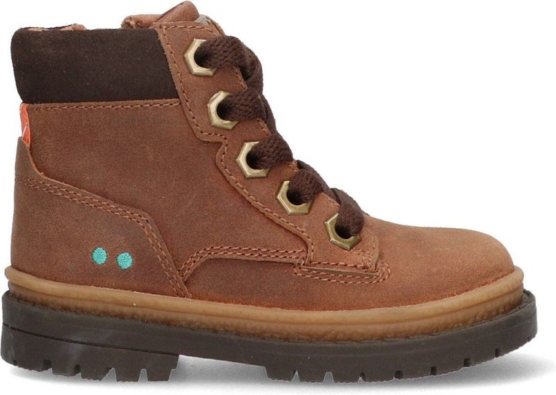 BunniesJR 224700-513 Jongens Biker Boots - Bruin - Nubuck - Veters