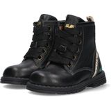 BunniesJR Tina Trots Meisjes Biker Boots - Zwart - Leer - Veters