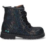 BunniesJR - Tina Trots Biker Boots - Blauw - Suède - Veters