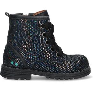 BunniesJR - Tina Trots - Biker Boots - Blauw - Suède - Veters