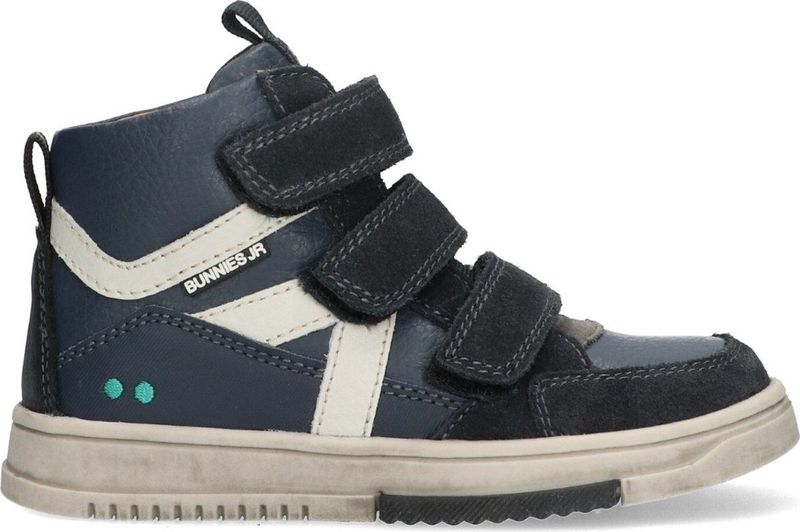 BunniesJR 224833-420 Jongens Hoge Sneakers - Blauw - Leer - Klittenband