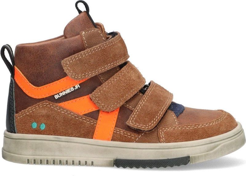 BunniesJR 224833-513 Jongens Hoge Sneakers - Bruin - Leer - Klittenband