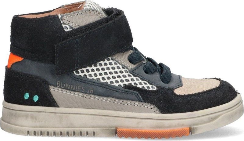 BunniesJR 224834-420 Jongens Hoge Sneakers - Blauw - Leer - Veters