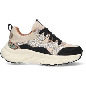 BunniesJR - Roxy Rush - Chunky Sneakers - Zwart/Beige - Suède met Glitters