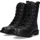 BunniesJR - Hailee Happy - Leren Veterboots - Zwart