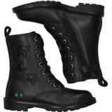 BunniesJR - Hailee Happy - Leren Veterboots - Zwart