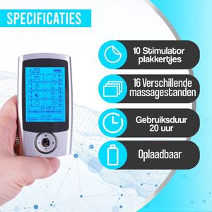 Sieham - Tens Apparaat - Elektrodentherapie - 10 Extra Elektrodenpads