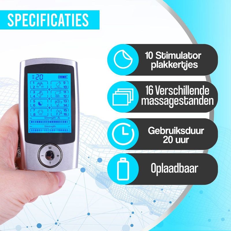 Sieham - Tens Apparaat - Elektrodentherapie - 10 Extra Elektrodenpads