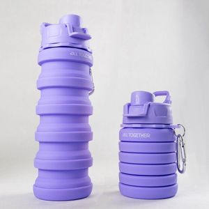 All Together Drinkfles - Opvouwbare Bidon - 500ml - Silicone - Paars