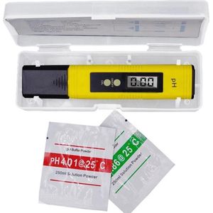PH Meter - PH Waarde meter- Zuurgraadmeter -  Digitale waterkwaliteitstest - LCD scherm met automatische kalibratie, poeder en opbergbox- Inclusief batterijen